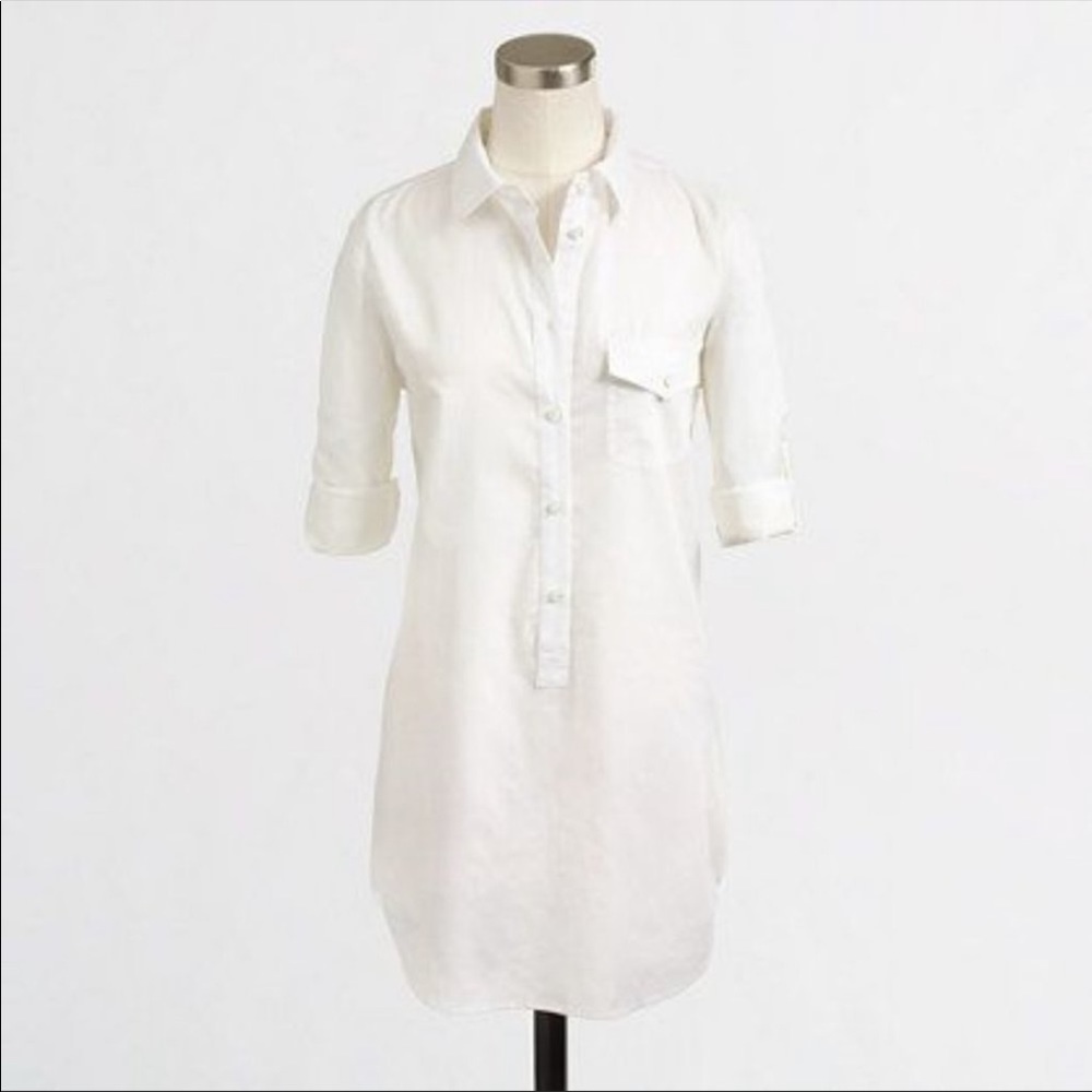 NWT J.Crew white popover tunic sz M